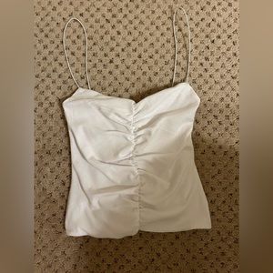 NWT Zara ruched white tank top size m